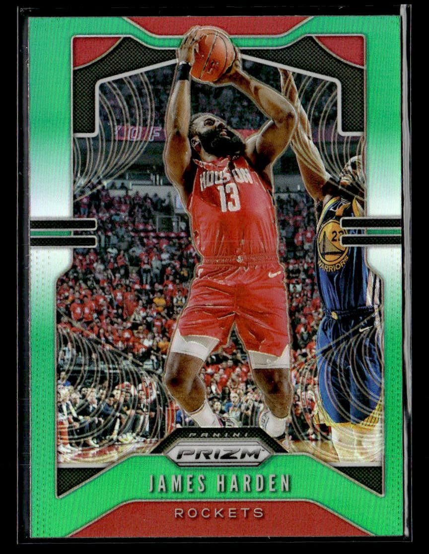 2019-20 Panini Prizm #107 James Harden Prizms Green Card Houston Rockets