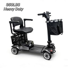 Foldable Mobility Scooter 350W Heavy Duty 350lbs 4 Wheel Electric 15 Mile Senior
