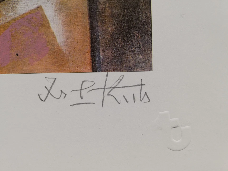 IBRAHIM KODRA: Rara Serigrafia cm. 45x32 Firmata, Numerata, Timbro. STUPENDA!!! - Immagine 4 di 4