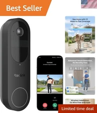 2K Battery Video Doorbell Camera, 150°x150° Head-to-Toe View, 2.4/5 GHz WiFi,...