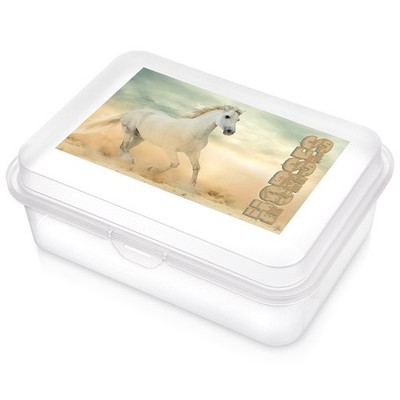 Frühstücksbox Transparent Pferd 750ml Brotdose Lunchbox Frischhaltedose