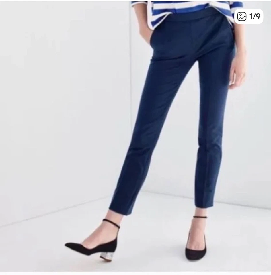 New! J. Crew B8521 Martie Navy Blue Wool Blend Pants Size 2 - Image 2 of 4