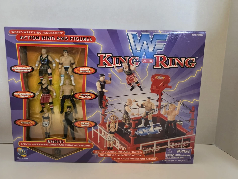 WWF King of the Ring Action Ring with 6 Mini Figures Jakks Pacific Rock Sunny - Image 2 of 4