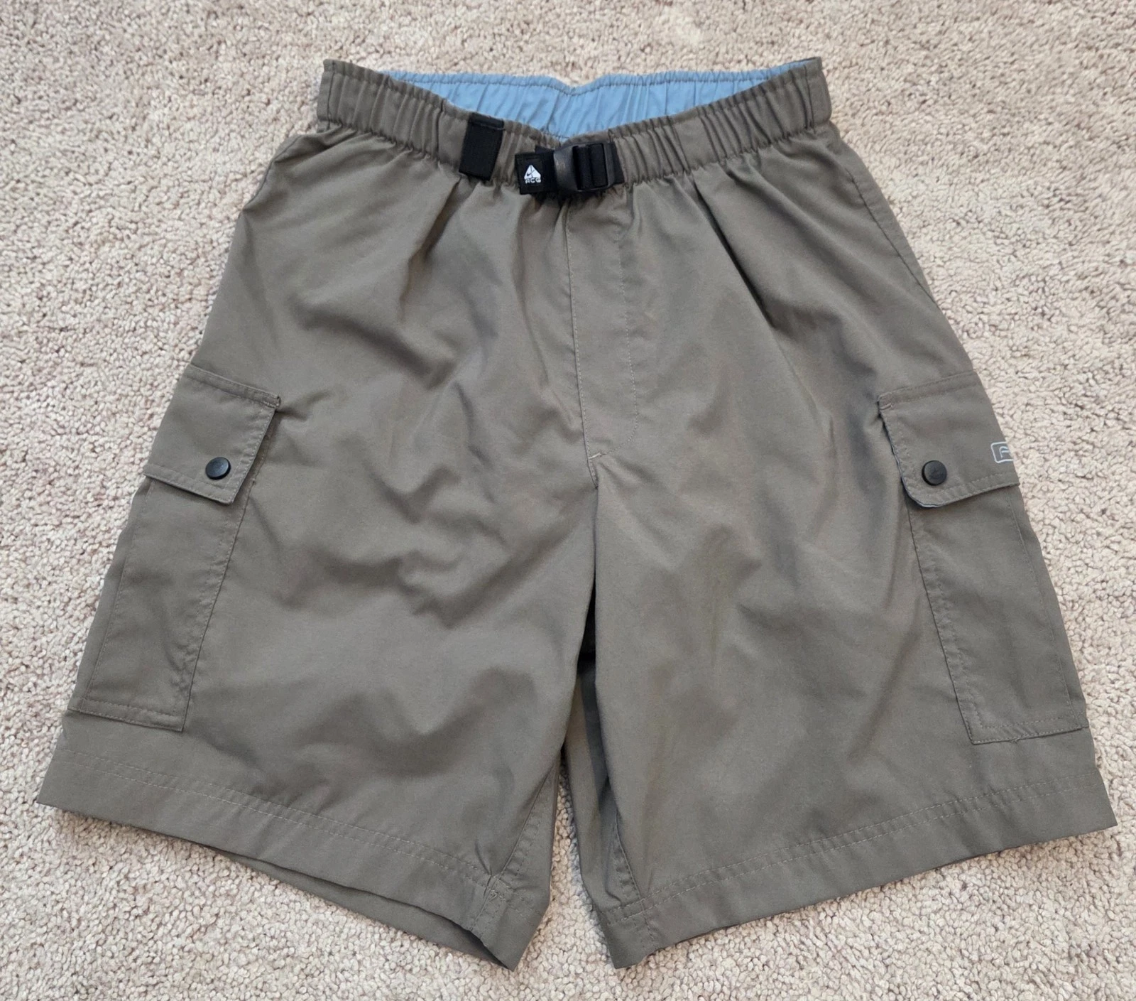 Vintage Nike ACG Mens Medium Brown Cargo Trail Shorts Lined Belted Quick Dry Y2K