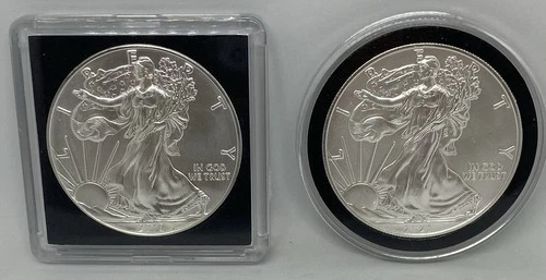 American Eagle Walking Liberty 1 oz Fine Silver Set Of Two. 2019, 2021