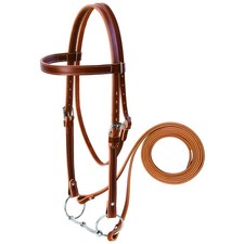 Weaver Leather Draft Horse Riding Bridle with Snaffle Bit  7' Reins - 1  