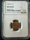 1949 S 1C Lincoln Cent MS 66 RD