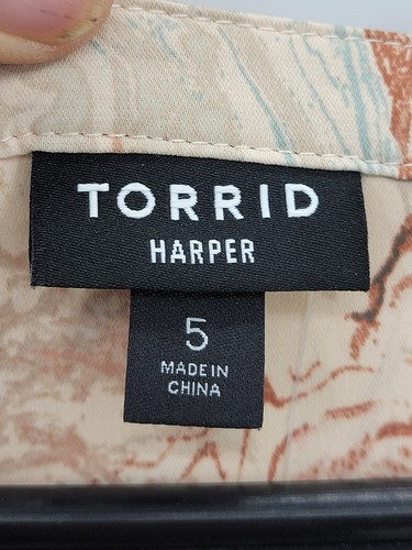 Torrid Top Womens Plus 5X Brown Swirl Harper 3/4 Sleeve Pockets Artsy Boho NWT - Picture 3 of 10