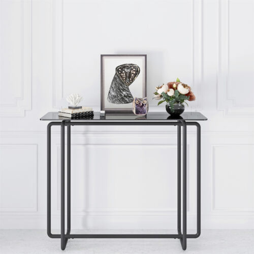 Console Table Tea Table Single Layer Tempered Glass Rectangular Porch Table - Picture 11 of 30