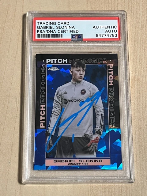 GAGA SLONINA GABRIEL SIGNED AUTO 2021 Topps MLS Sapphire RC PITCH PRODIGIES PSA