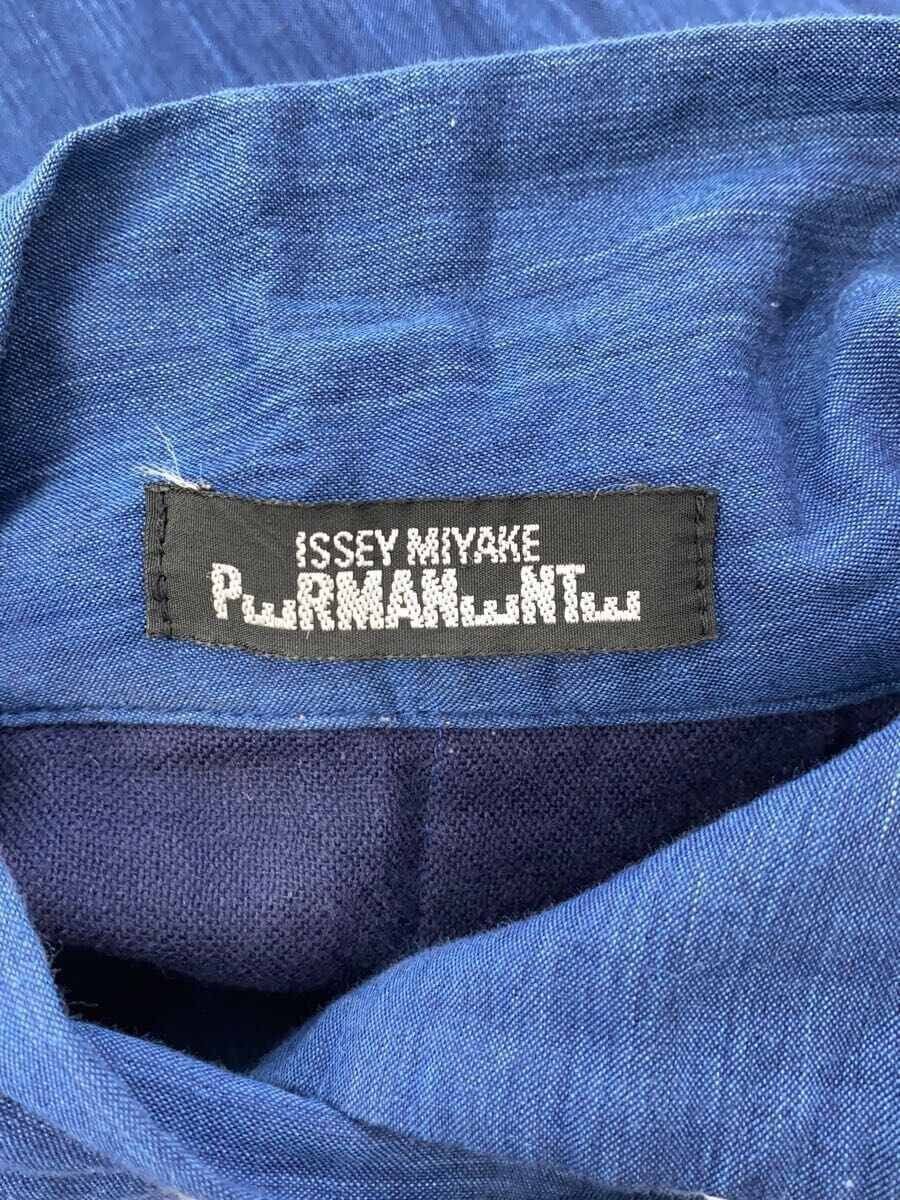 ISSEY MIYAKE◆長袖シャツ/M/コットン/BLU/90s/PERMANENTE/VG13920 ISSEY MIYAKE 90s Blue Cotton Long Sleeve Shirt M PERMANENTE