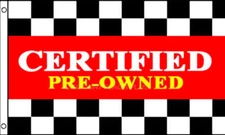 3x5 Advertising Certified Pre R Owned Checkered Car Cars Flag 3x5 Brass Grommets