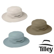 Tilley Ultralight Classic Bush Boonie Sun Hat Olive Stone Blue UPF50+ Chin Strap
