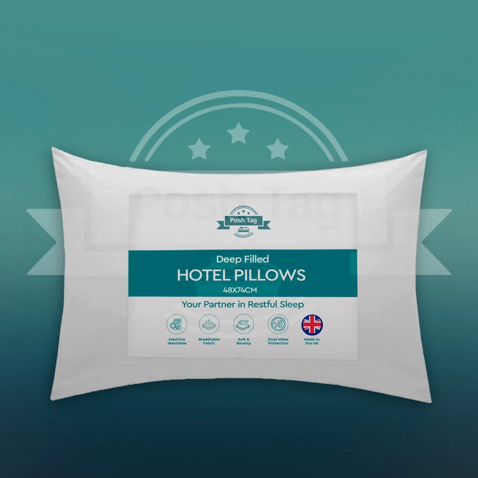Hotel Quality Bounce Back Deep Filled Plain Pillows pack of 1, 2, 4