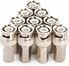 10pcs Twist on BNC Male RG59 Connector For CCTV Security cameras Coax Cable
