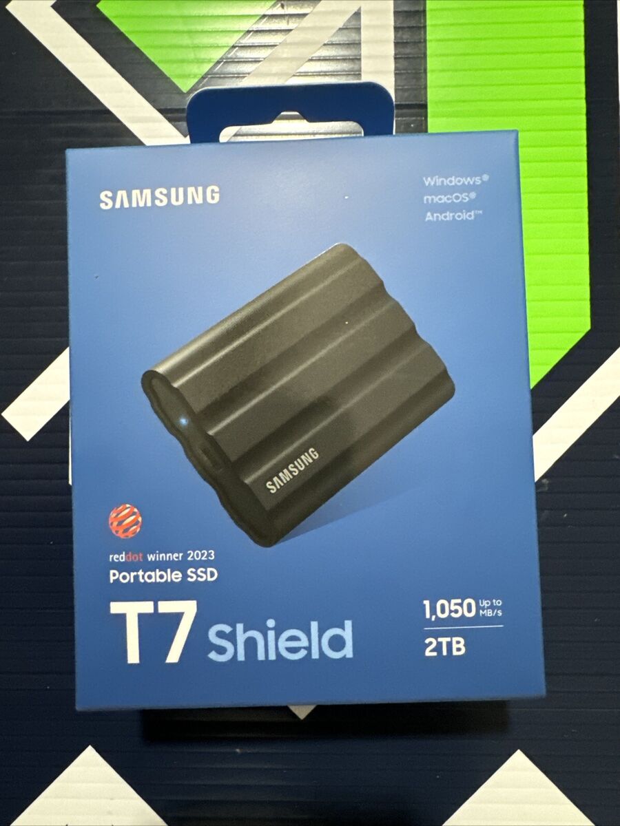 Samsung T7 Shield 2TB External USB 3.2 Gen2 Rugged SSD IP65 WaterResistant Black Samsung T7 Shield 2TB External USB 3.2 Gen2 Rugged SSD IP65 WaterResistant Black