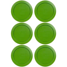 6 Replacement Lids Covers for Pyrex 2-Cup Containers, 5-Inch  7200-PC GREEN
