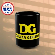 Dollar General 11oz & 15oz Coffee Tea Black Mug