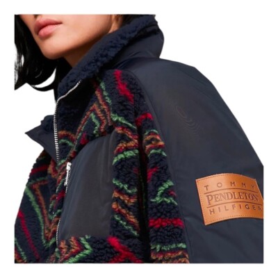 TOMMY HILFIGER x PENDLETON NY MONOGRAM FLEECE ANORAK Jacke Sweater 