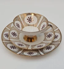 Winterling Bavaria Germany  3 Pc. Tea Cup & Saucers Snack Sandwich Set Porcellan