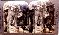 PHOTO STEREOSCOPIQUE   80X160  -- BEDROOM OF CATHERINE DE MEDICIS FRANCE