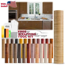 Premium Gloss Wood Grain Vinyl Wrap Sticker Decal Car Home Kitchen Decoration
