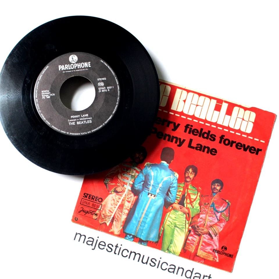 RARE PAUL IS DEAD COVER THE BEATLES STRAWBERRY FIELDS PENNY LANE 7" VINYL 45 - Image 3 of 4