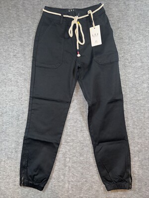 Letters to Juliet LTJ Zip Cuff Utility Cropped Pants Black Sz XS NEW $76
