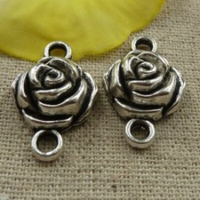 Free Ship 64 pcs tibetan silver flower connectors 25x16mm L-4251