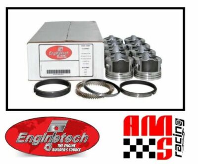 Flat Top Pistons Set w/ Moly Rings for 2010-2014 Chevrolet GMC Gen IV 5.3L