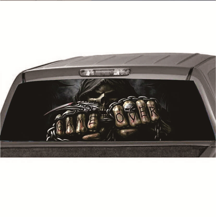 Car Rear Window Sticker Decal Grim Reaper Skull Graphic Cool Vinyl Decor DIY