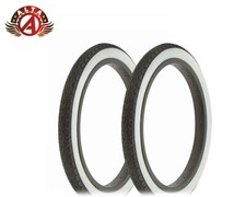 2 (TWO) Alta WHITEWALL BICYCLE SMOOTH TIRES 16 X 1.75 SLICK III TREAD WIRE BEAD.