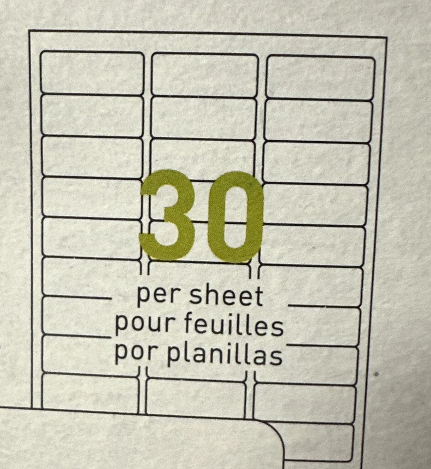 21051 Mailing Label, Laser, 1-Inch x2-5/8-Inch , 7500 Labels White - Image 2 of 4