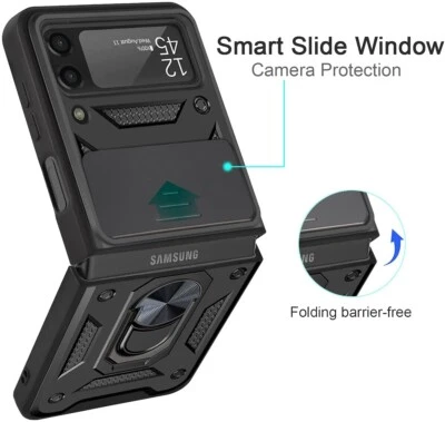 AICASE Case For Samsung Galaxy Z Flip 3 5G Heavy Duty Shockproof Tough Slide Camera