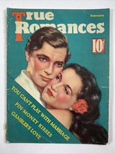 TRUE ROMANCES magazine February 1936 Clark Gabel Mamo painted cover movies
