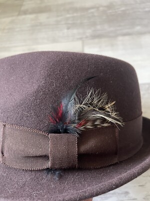 Broner Brown Felt Western Fedora with Tan Band Size Medium Big Country Felt Safari Hat | Brimmed Hats | Broner Hat & Glove main image 3