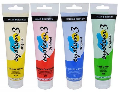 Daler Rowney System 3 Original Acrylic Paint 150ml - 60 Colours Available