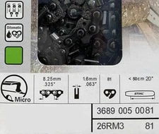 STIHL 20 inch Factory Original Replacement Chain 81D .325 Pitch .063