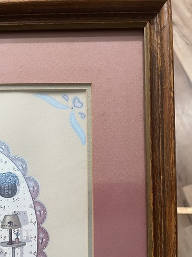 American Folk Artist Pat Pearson Rock-A-Bye-Bear Signed Print #651/1500 Framed - Picture 3 of 5