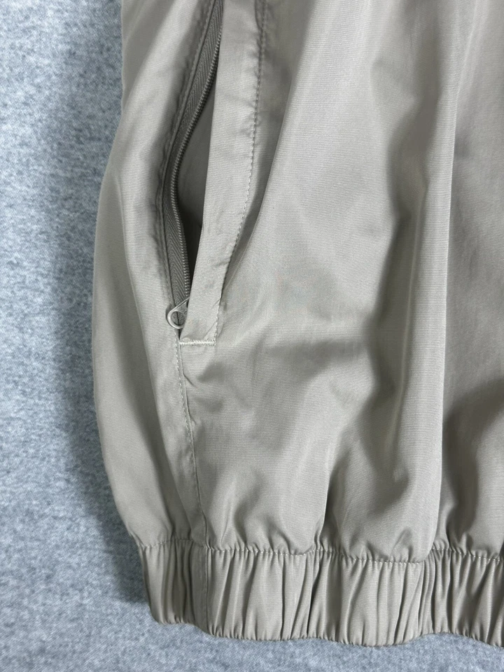 FootJoy Golf Windshirt Jacket Pocket Mens L Pullover V-Neck Short Sleeve Beige - Image 4 of 4