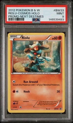 Pokémon TCG Riolu Black & White BW33 Holo Promo PSA 9 Cosmos - low pop!