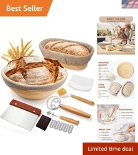 Panny Sourdough Starter Kit, Banneton Bread Proofing Basket 9" Round and 10" ...