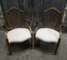 Pair Of Antique Style Hepplewhite Armchairs Bedroom Chairs