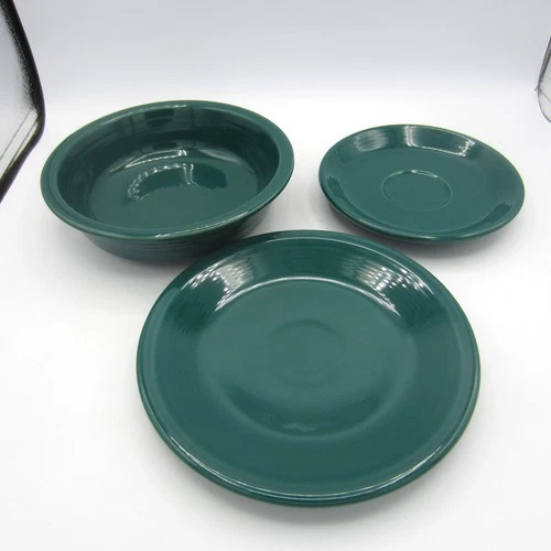 Fiestaware Evergreen 3 Piece Set - 1 Plate, 1 Saucer, 1 Bowl - Fiesta
