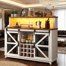 Coffee Bar Cabinet Farmhouse Wine Cabinet for Kitchen, Dining Room