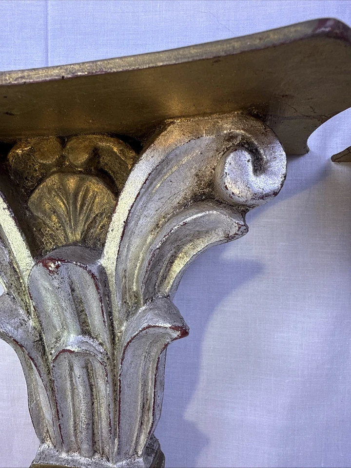 "Juego de 2 estantes apliques de pared vintage Murobello pintados a mano Charleston, SC 11X9,5""" Foto 2 de 4