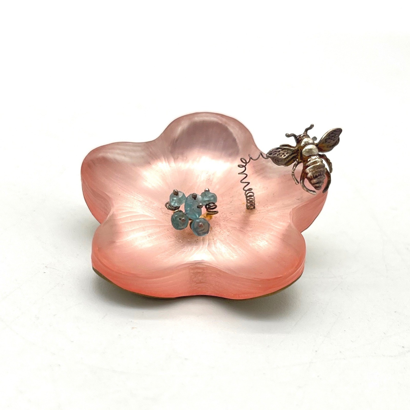 Rare Alexis Bittar Pink Lucite Flower Bee Brooch Pin Designer Jewelry ...