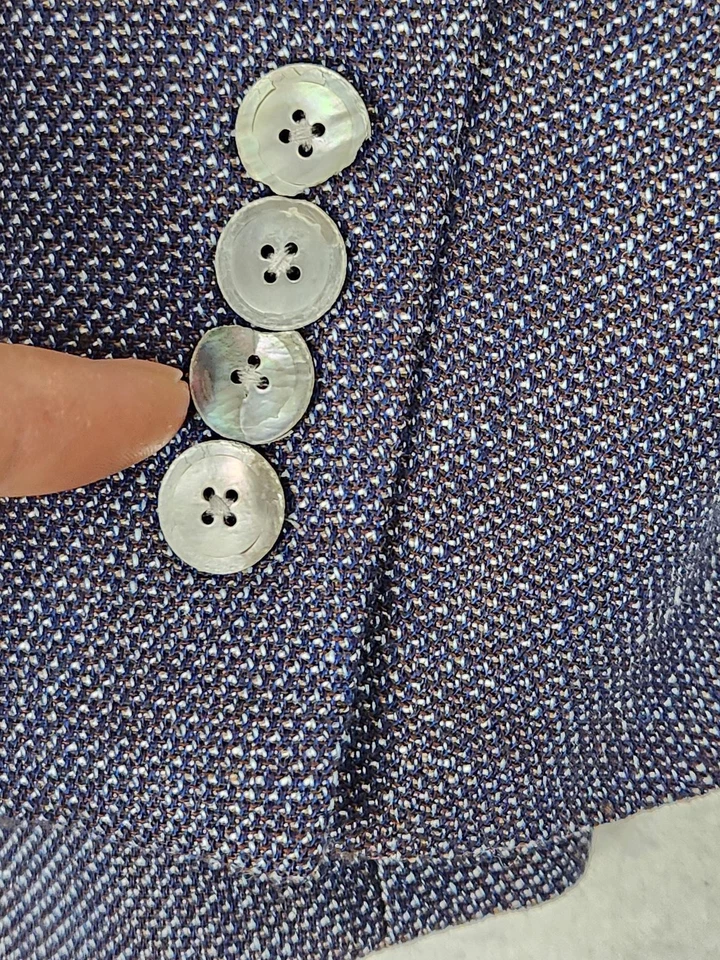 Hugo Boss Jacket Mens 38R Blue Wool Linen Blend Sport Coat Two Button Blazer - Image 3 of 4