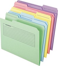 Pendaflex Printed Notes File Folders, 1/3 Cut, Top Tab, Letter Size, Assorted