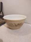 Vintage Pyrex Forest Fancies Mushroom 402 Bowl 1.5 Pint Glass Mixing Tan